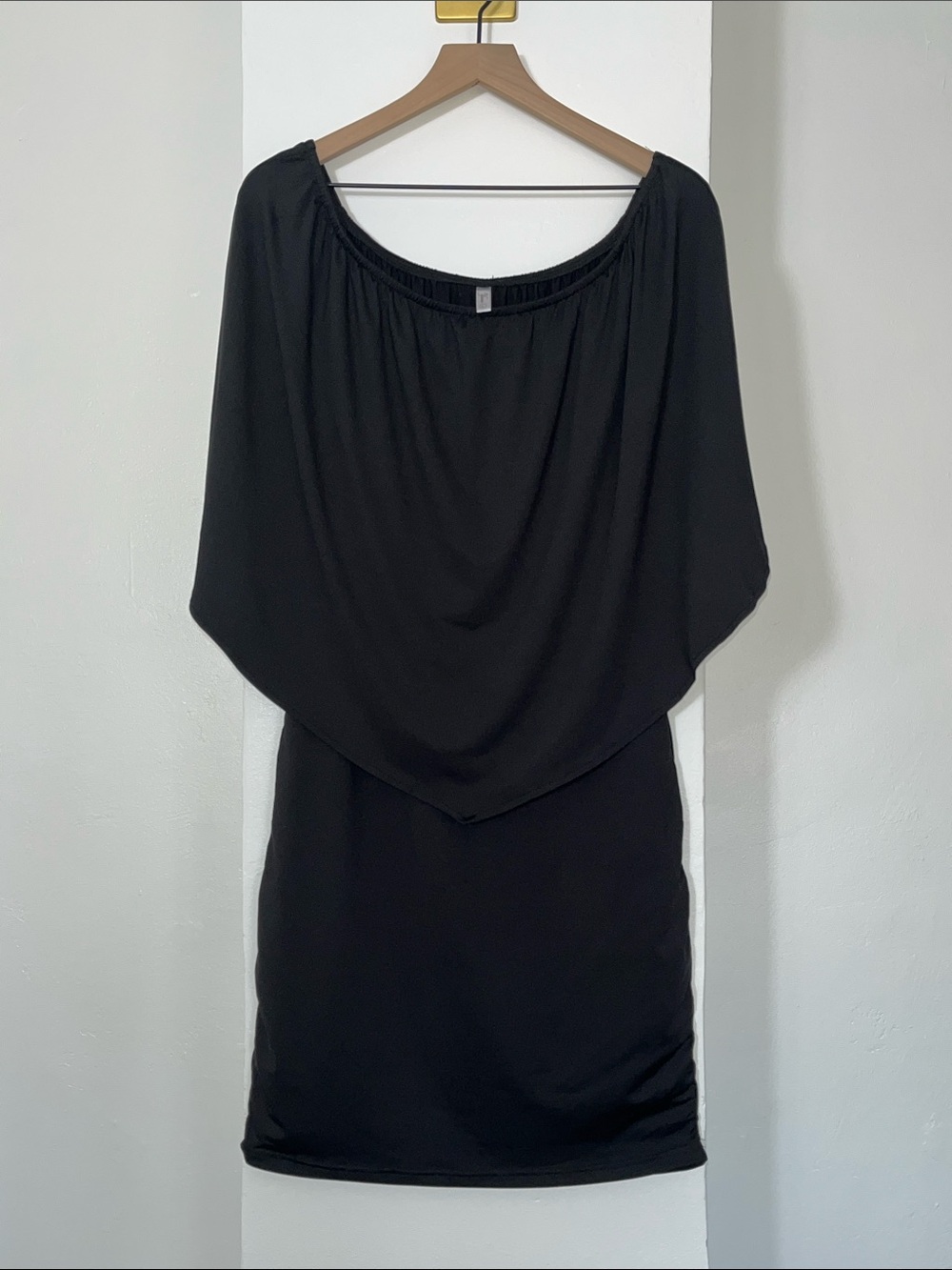 Black Ponte Knit Overlay Dress - Women - Picture 3 of 12